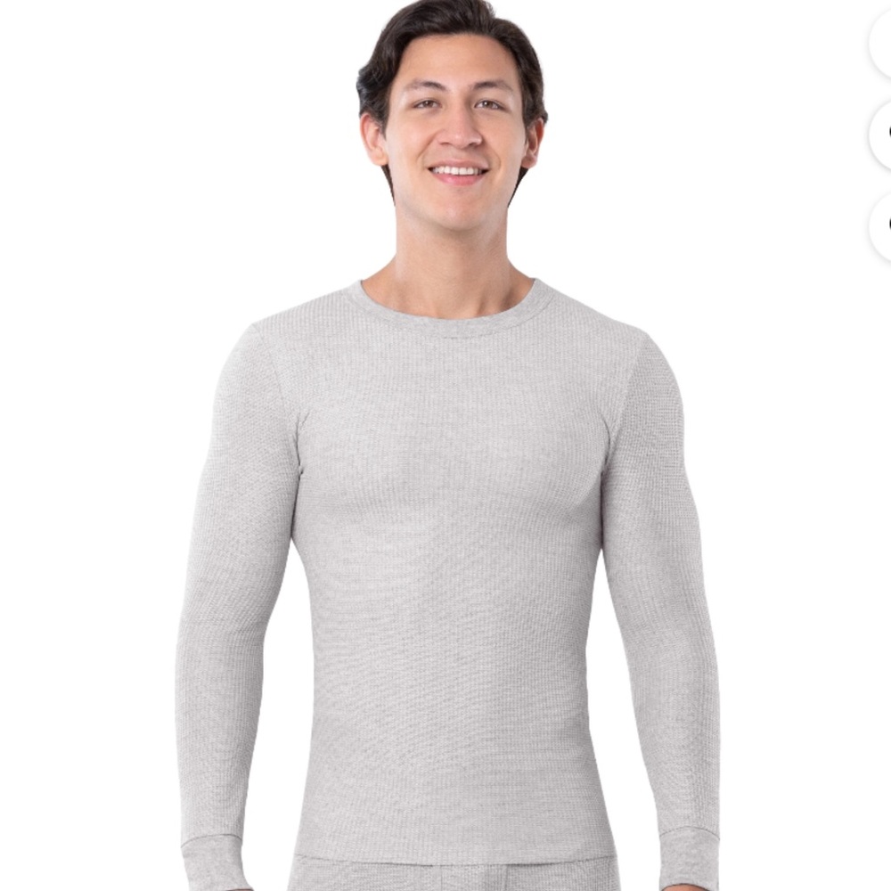 Fruit Of Loom Men’s Thermal Crew Gray Performance Long Sleeve
